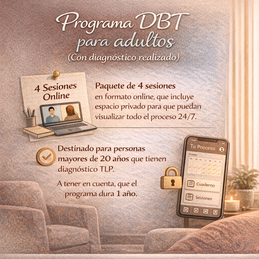 <h4 style="border-style: solid; margin-bottom: 0px; font-size: 18px; font-weight: 500; line-height: 24px; --tw-font-weight: 500; color: rgb(15, 23, 42); font-family: ui-sans-serif, system-ui, sans-serif, "Apple Color Emoji", "Segoe UI Emoji", "Segoe UI Symbol", "Noto Color Emoji"; font-style: normal; white-space-collapse: collapse;"></h4><h4 style="border-style: solid; margin-bottom: 0px; font-size: 18px; font-weight: 500; line-height: 24px; --tw-font-weight: 500; color: rgb(15, 23, 42); font-family: ui-sans-serif, system-ui, sans-serif, "Apple Color Emoji", "Segoe UI Emoji", "Segoe UI Symbol", "Noto Color Emoji"; font-style: normal; white-space-collapse: collapse;"></h4><h4 style="border-style: solid; margin-bottom: 0px; font-size: 18px; font-weight: 500; line-height: 24px; --tw-font-weight: 500; color: rgb(15, 23, 42); font-family: ui-sans-serif, system-ui, sans-serif, "Apple Color Emoji", "Segoe UI Emoji", "Segoe UI Symbol", "Noto Color Emoji"; font-style: normal; white-space-collapse: collapse;">Programa DBT para adultos (Con diagnóstico realizado)</h4>